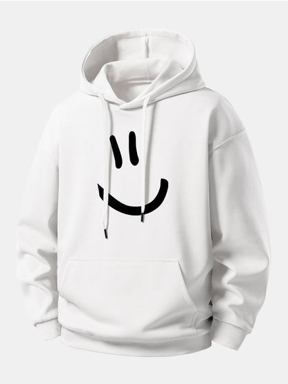 Smiley Face Print Relax Fit Hoodie