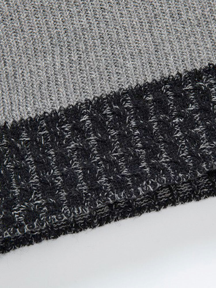 Contrast Turtleneck Sweater