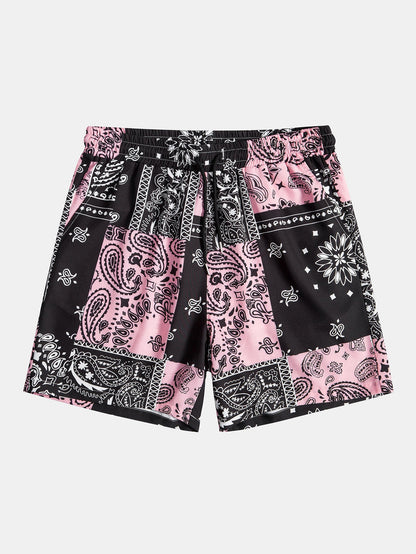 Paisley Print Button Up Shirt & Shorts