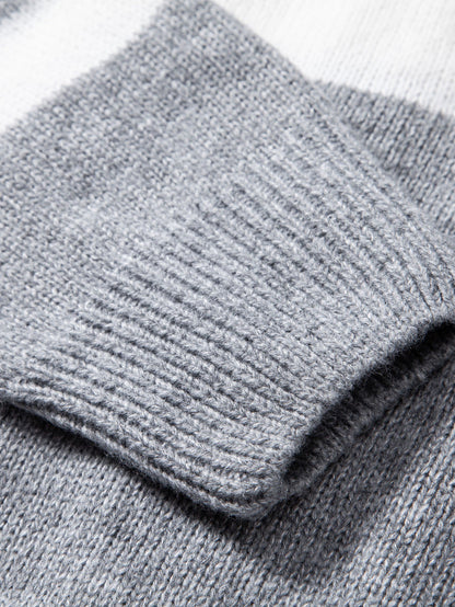 Contrast Twist Jacquard Knit Sweater