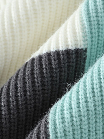 Color Block Crew Neck Sweater