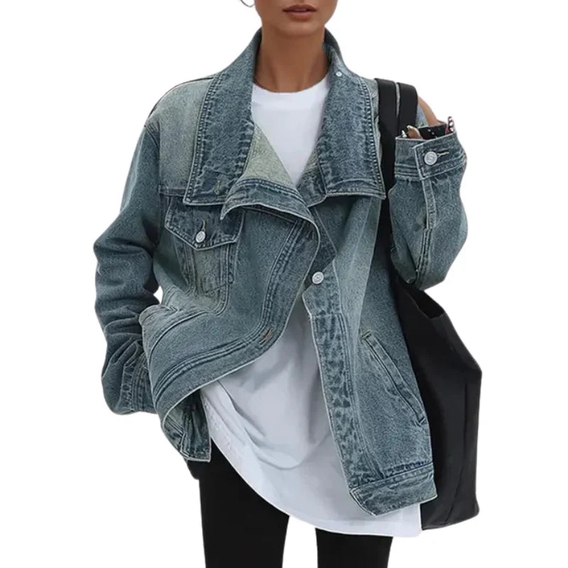 Lily – Urban Asymmetrical Jacket with Buttons