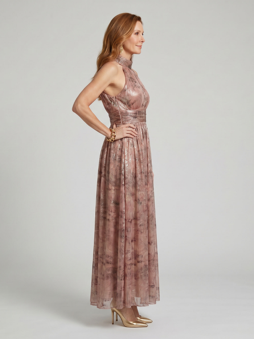 Ellis & Johnson™  | Textured Finish Sleeveless Midi Dress