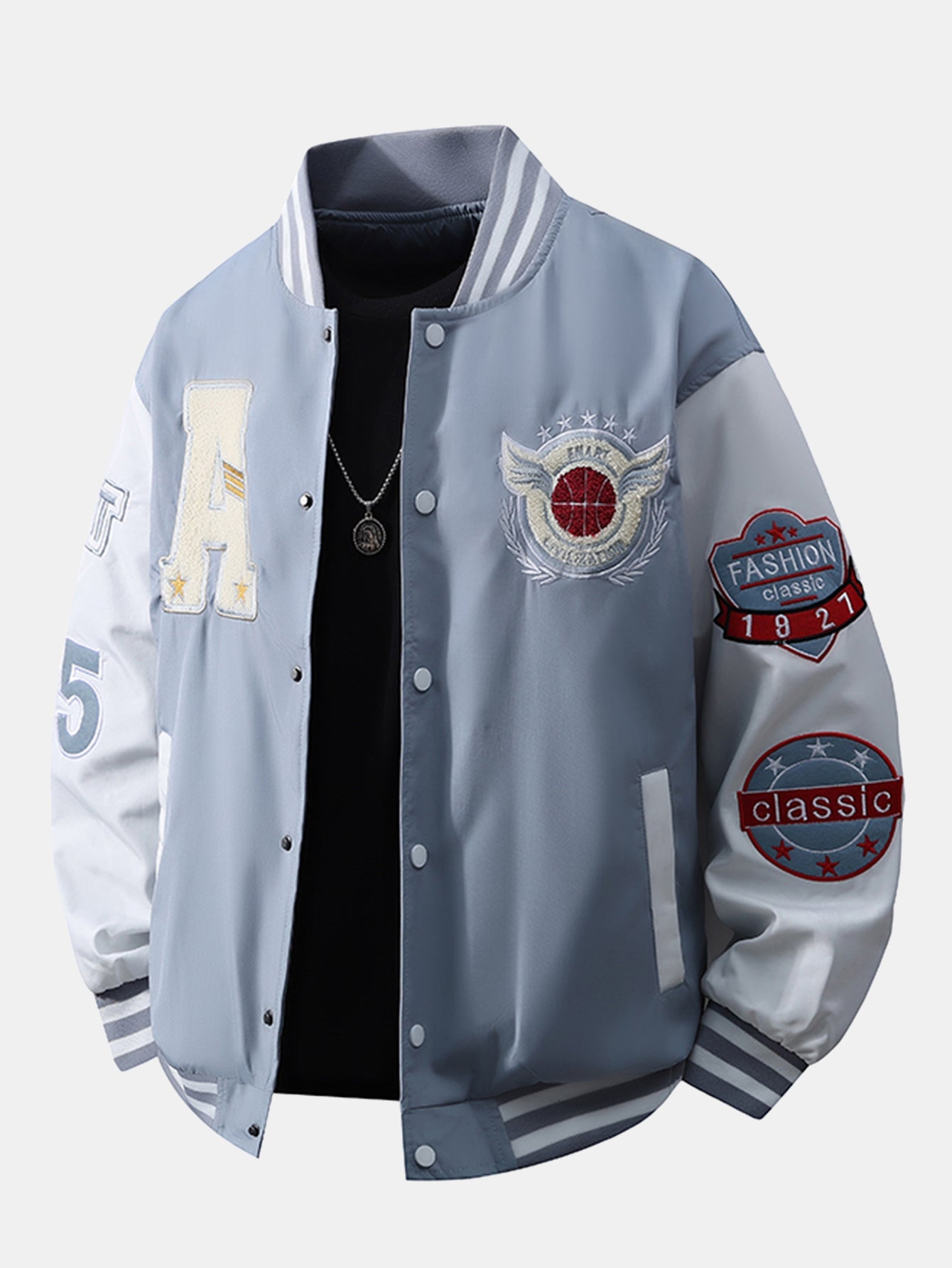 Varsity Embroidered Baseball Jacket