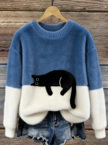 Luna | Cat Print Sweatshirt