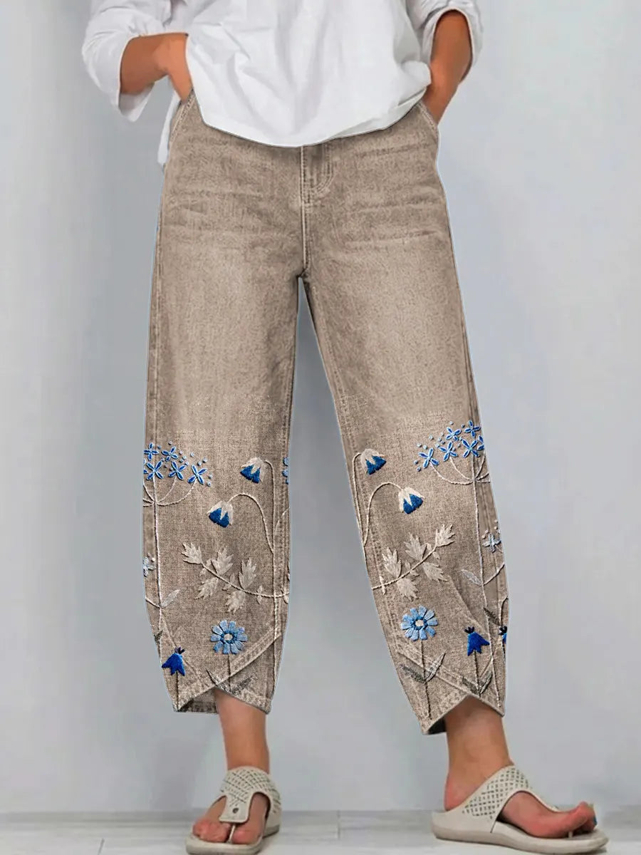 Avery™ | Chic Embroidered Casual Trousers
