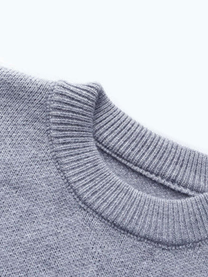 Japanese Cat Print Crew Neck Sweater