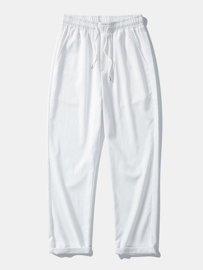 Geometry Rhombus Jacquard Button Up Shirt & Crinkle Textured Straight Leg Pants
