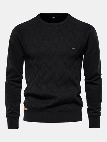 Geometry Jacquard Crewneck Sweater