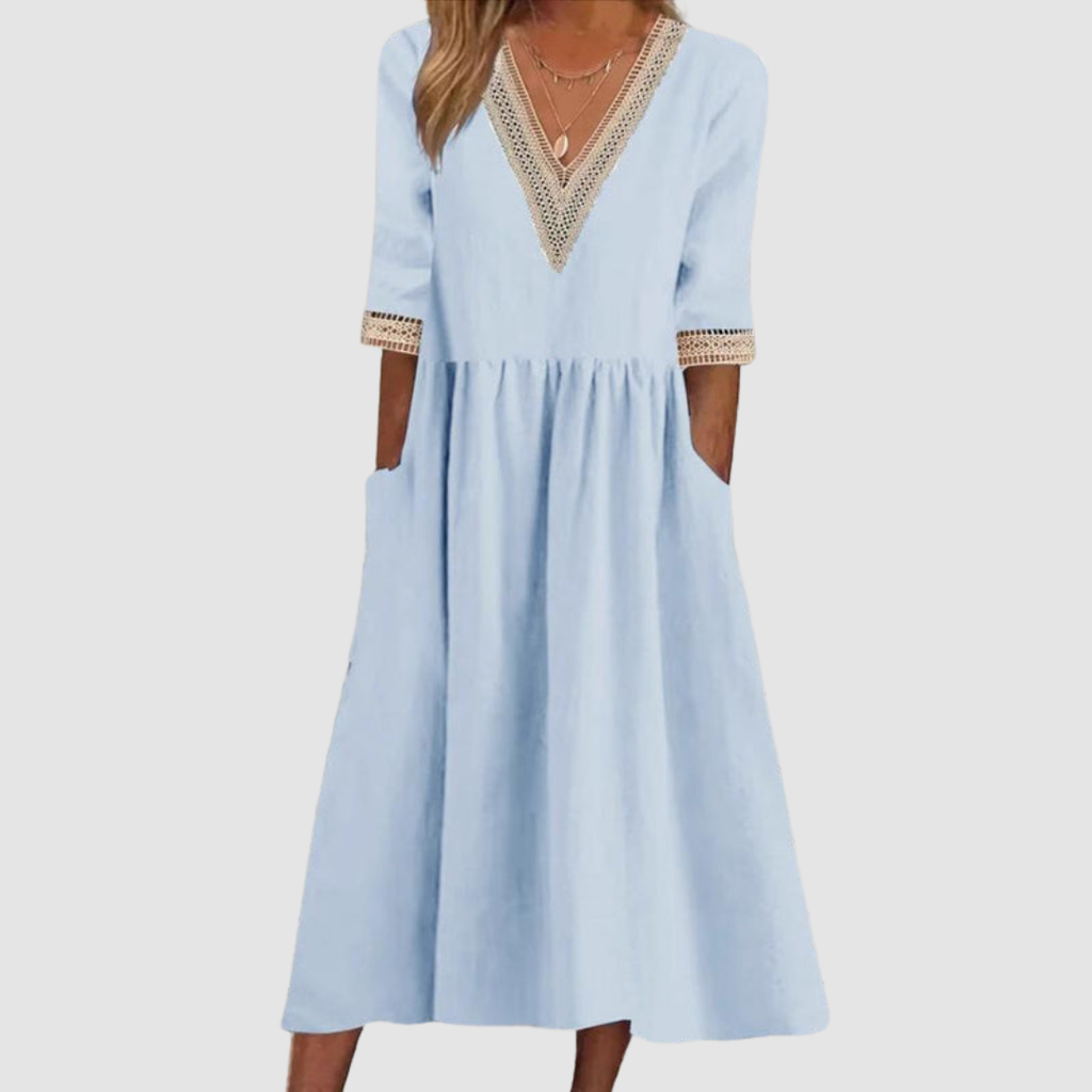 Olena™ Elegant Mid-Length Dress
