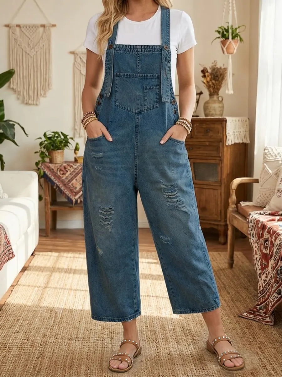 Aveline - Vintage Denim Dungarees