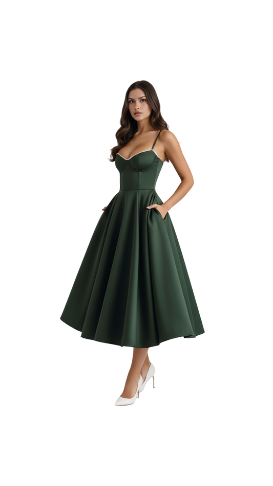 Sarah - Midi Dress with Tulle Layers and Secret Pockets
