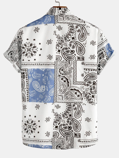 Paisley Print Button Up Shirt & Shorts