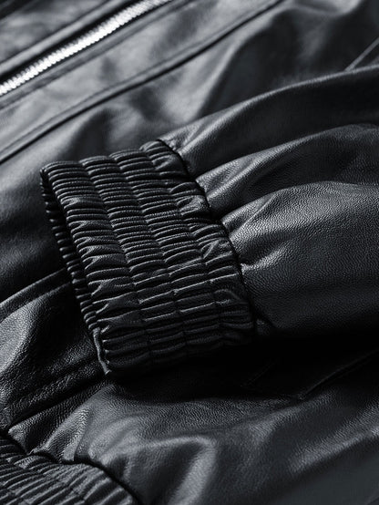 Zipper PU Leather Jacket