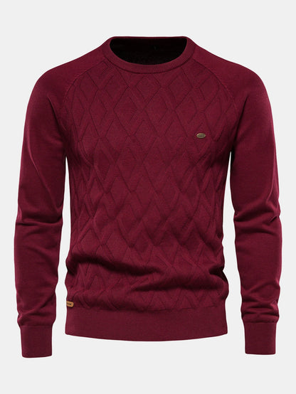 Geometry Jacquard Crewneck Sweater