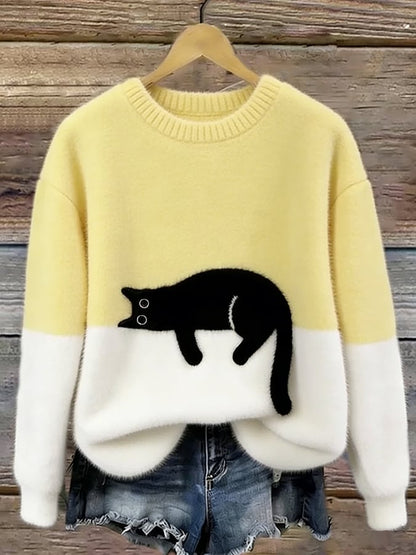 Luna | Cat Print Sweatshirt