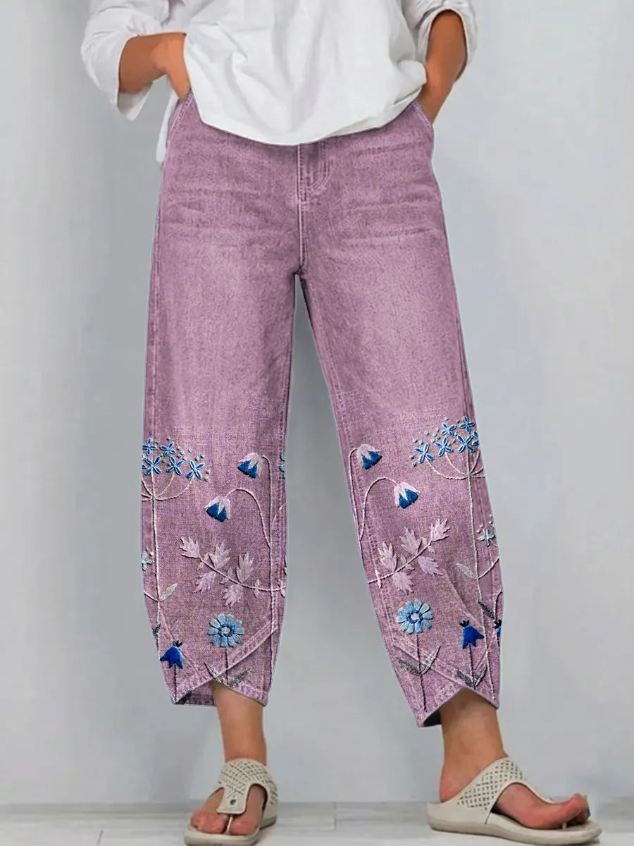 Avery™ | Chic Embroidered Casual Trousers