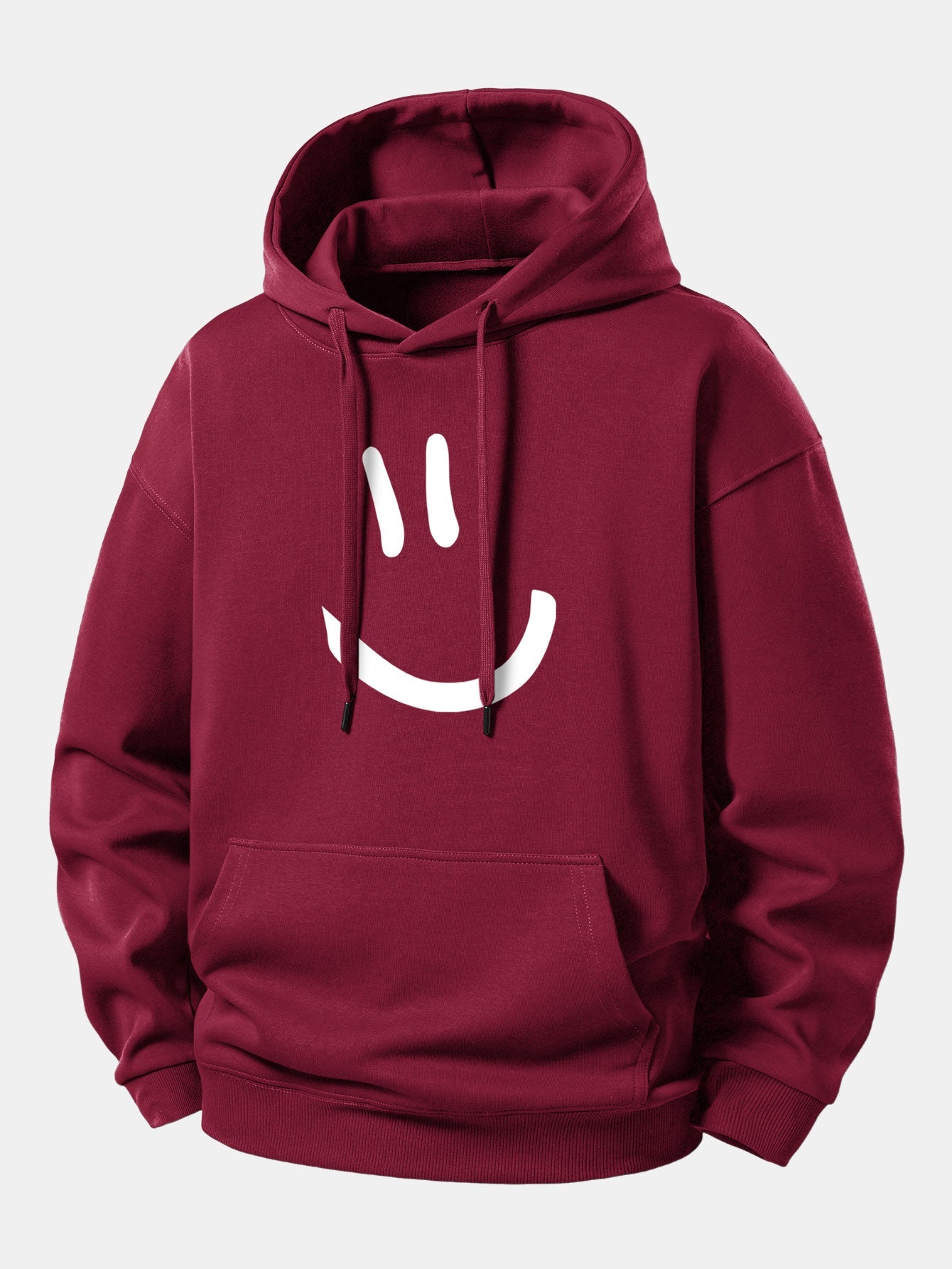 Smiley Face Print Relax Fit Hoodie