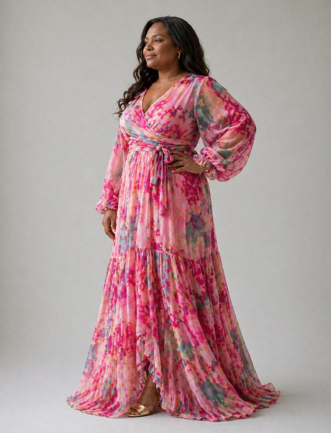 Meli™  | Wrap Dress with Floral Print