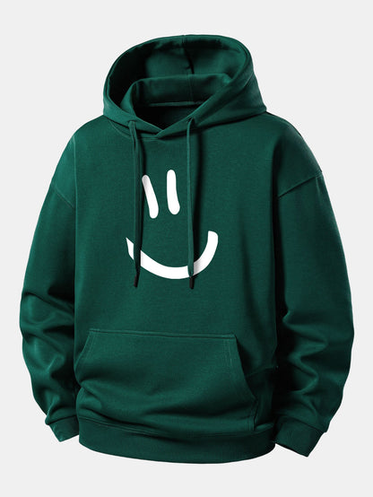 Smiley Face Print Relax Fit Hoodie