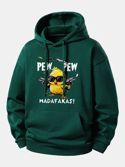 PEW PEW MADAFAKAS Chicken Print Relax Fit Hoodie