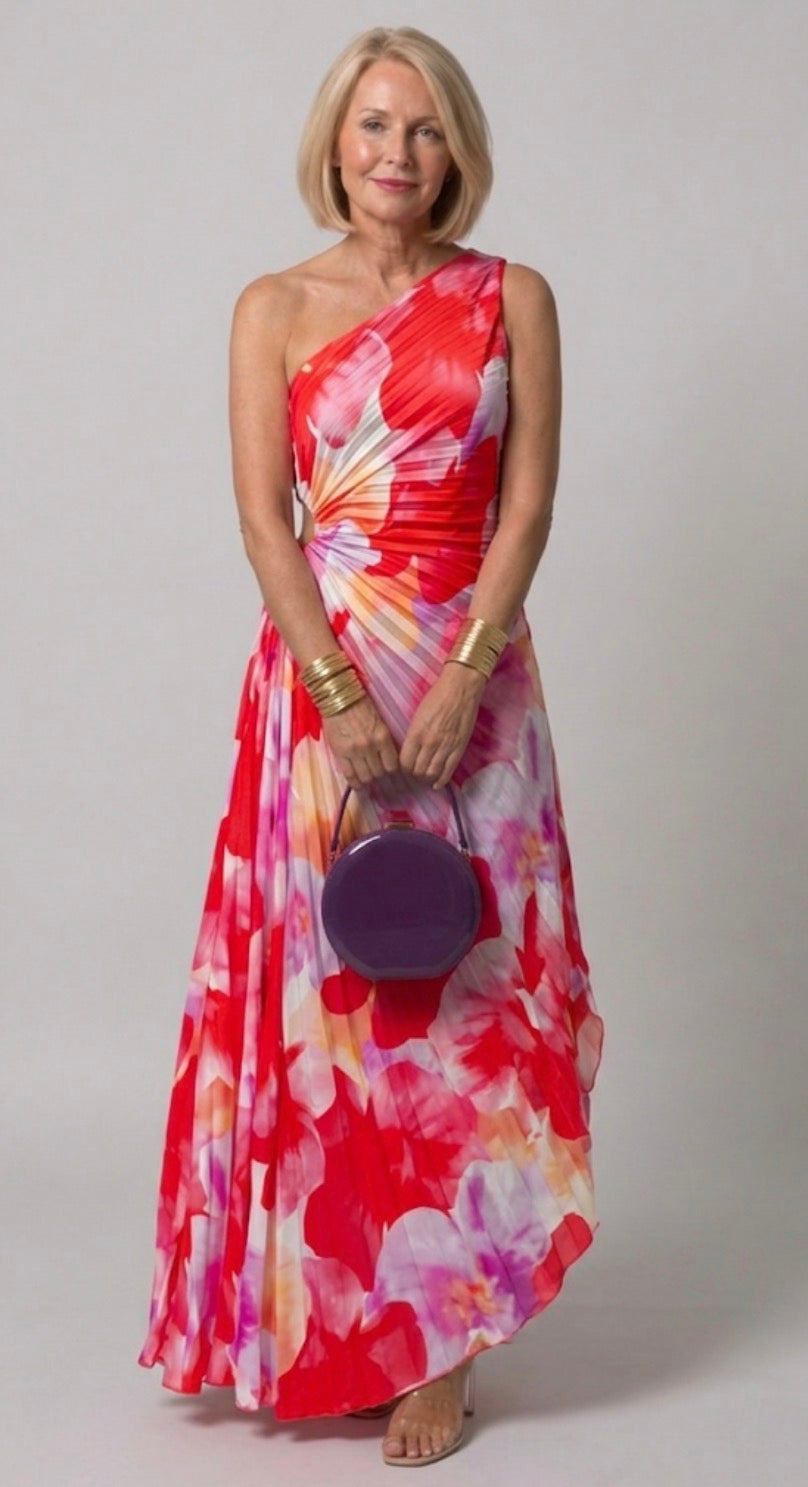 Ellis & Johnson™  | Pleated One-Shoulder Dress