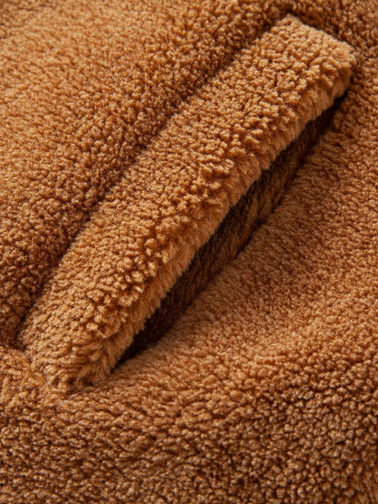 Relax Fit Warm Teddy Fleece Long Coat