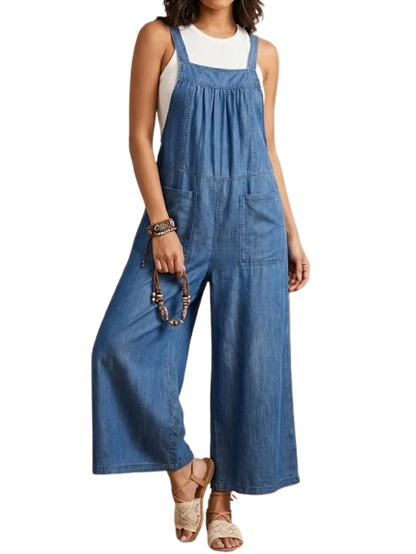 Alice - Relaxed Denim Jumpsuit with Straps