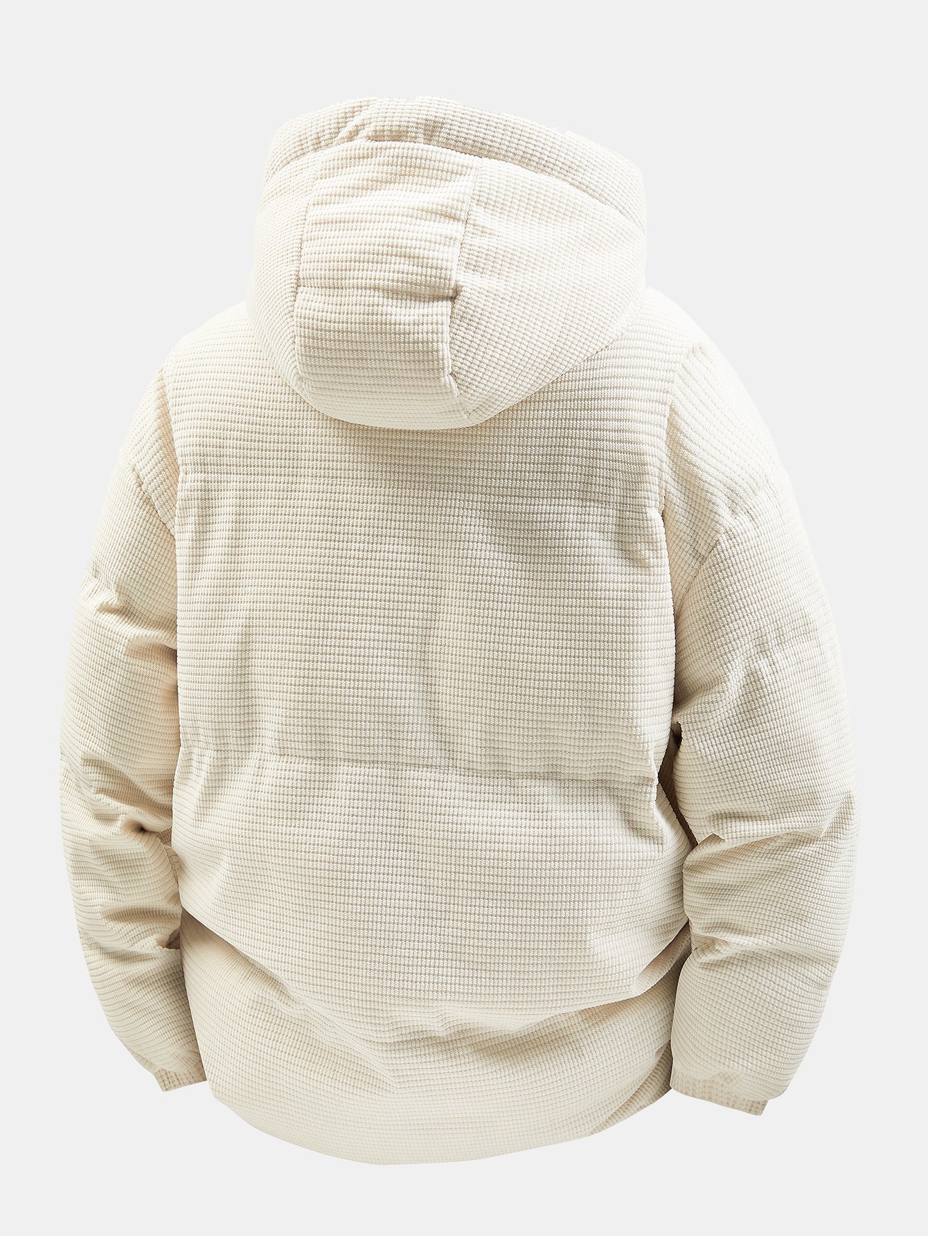 Teddy Lined Corduroy Hooded Puffer Coat