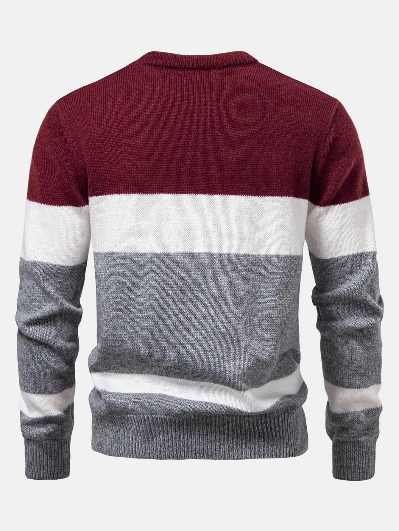 Contrast Twist Jacquard Knit Sweater