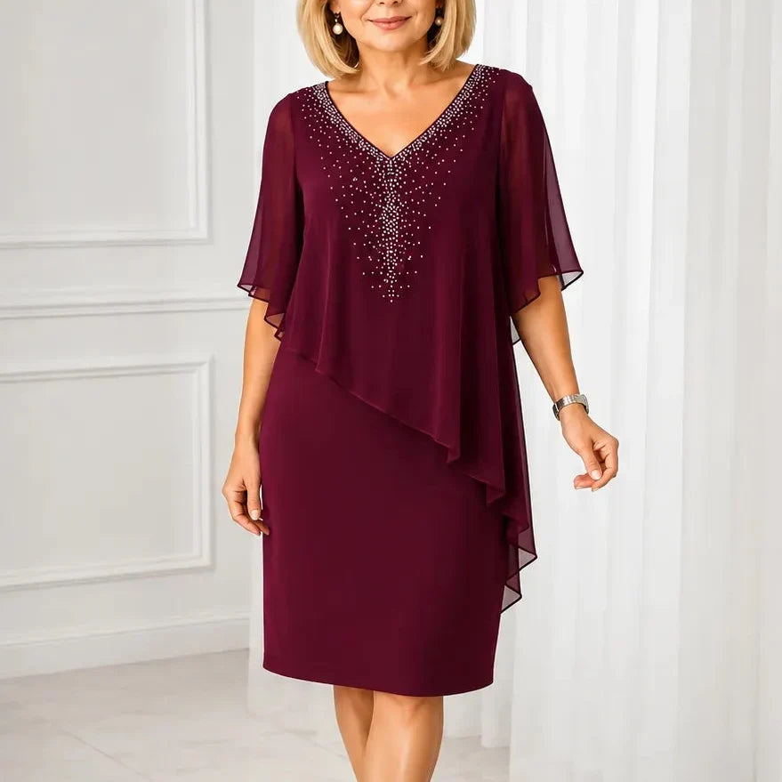 CLARA  ELEGANT DRAPED DRESS