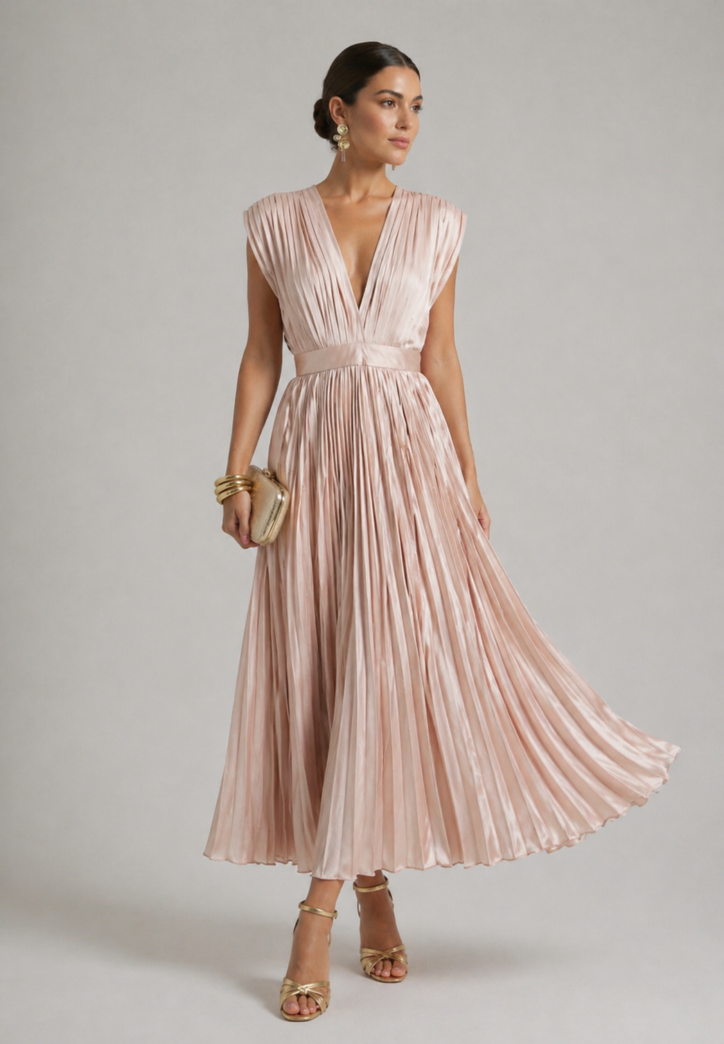 ARVELYNE™  | Timeless Pleated Midi Dress
