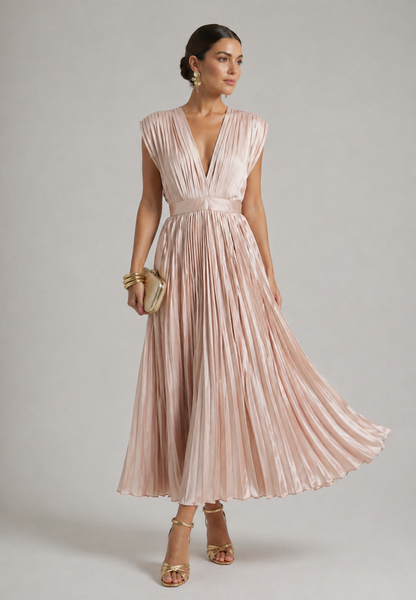 ARVELYNE™  | Timeless Pleated Midi Dress