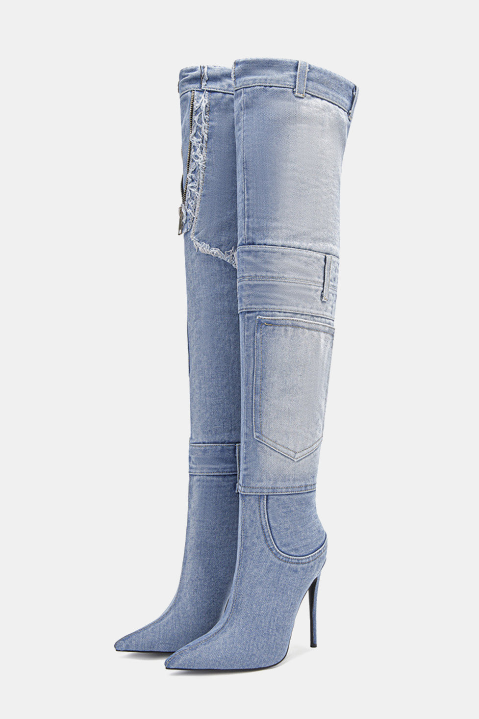 Evie High Heel Denim Boots
