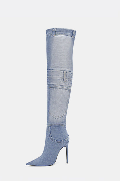 Evie High Heel Denim Boots