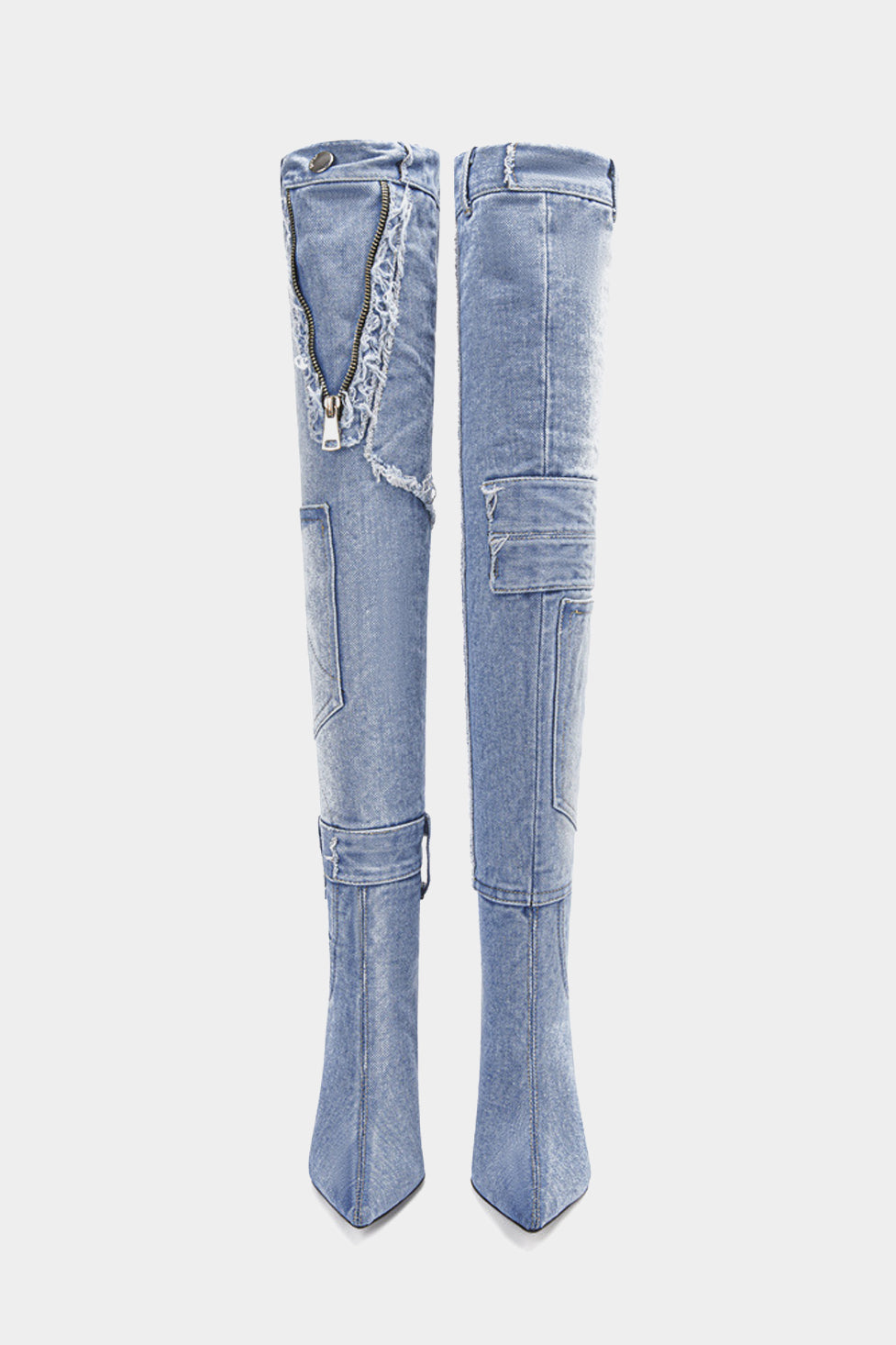 Evie High Heel Denim Boots
