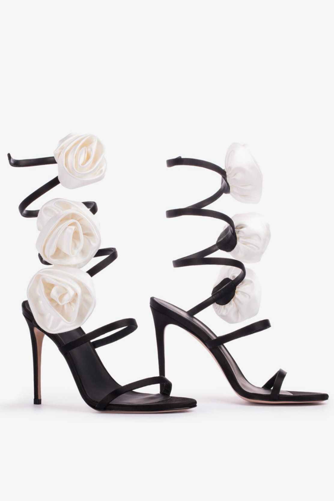 Olivia Rose Twists Satin Sandals - Black