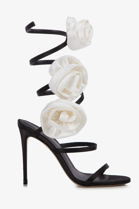 Olivia Rose Twists Satin Sandals - Black