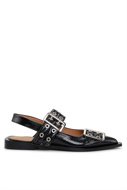 Emily Buckle Ballerinas - Black