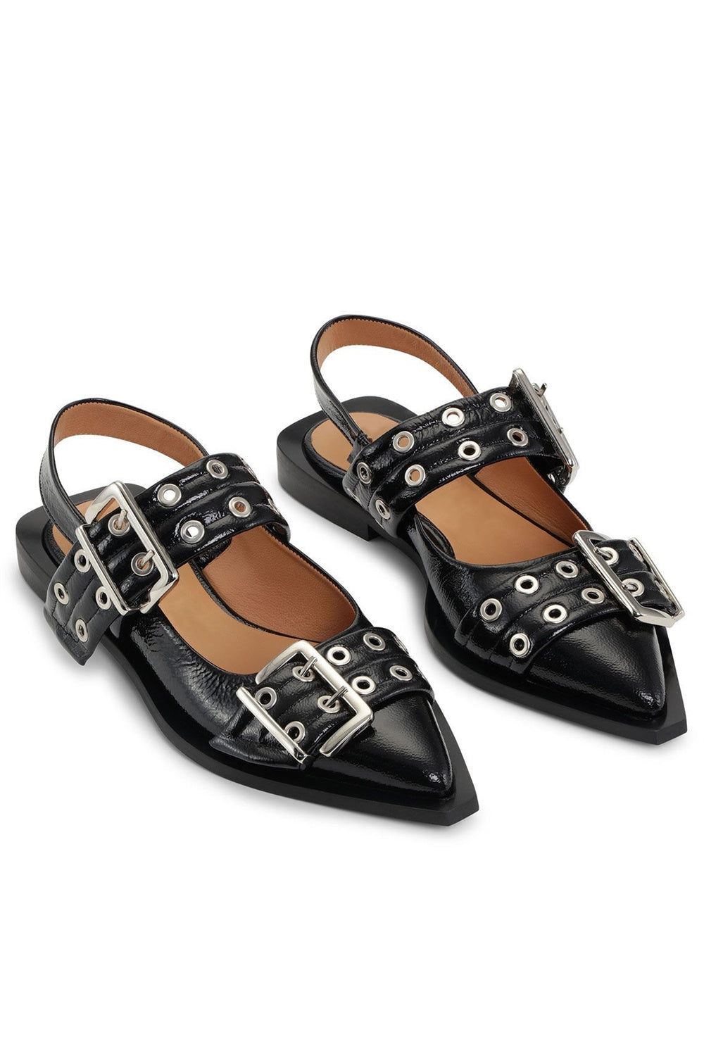 Emily Buckle Ballerinas - Black