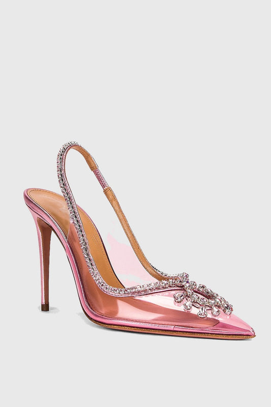 Isla Rhinestone Embellished Pumps - Pink