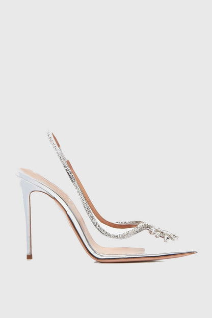 Amelia Rhinestone Embellished Pumps - Silver