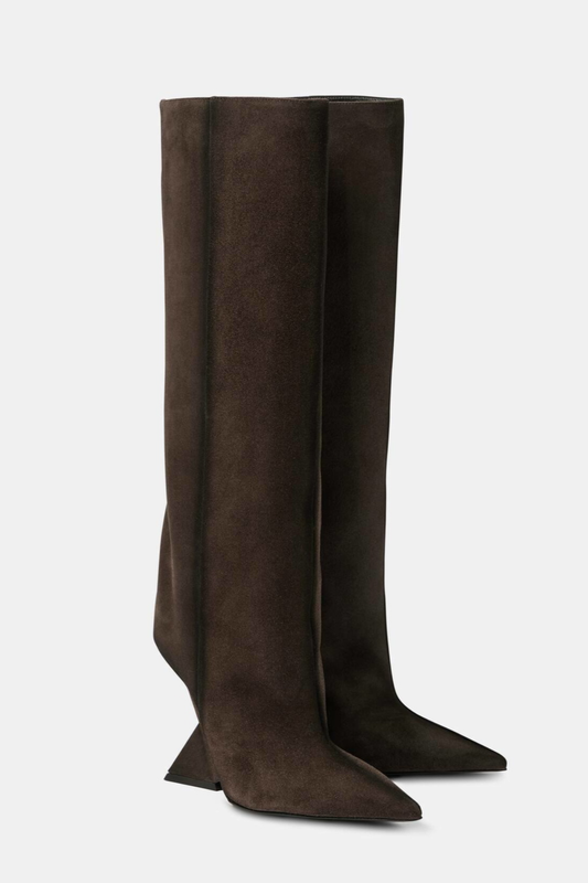 Poppy Heterotypic Knee-high Boots - Brown