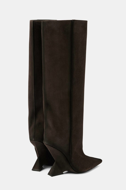 Poppy Heterotypic Knee-high Boots - Brown
