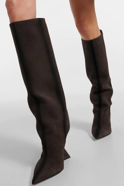 Poppy Heterotypic Knee-high Boots - Brown