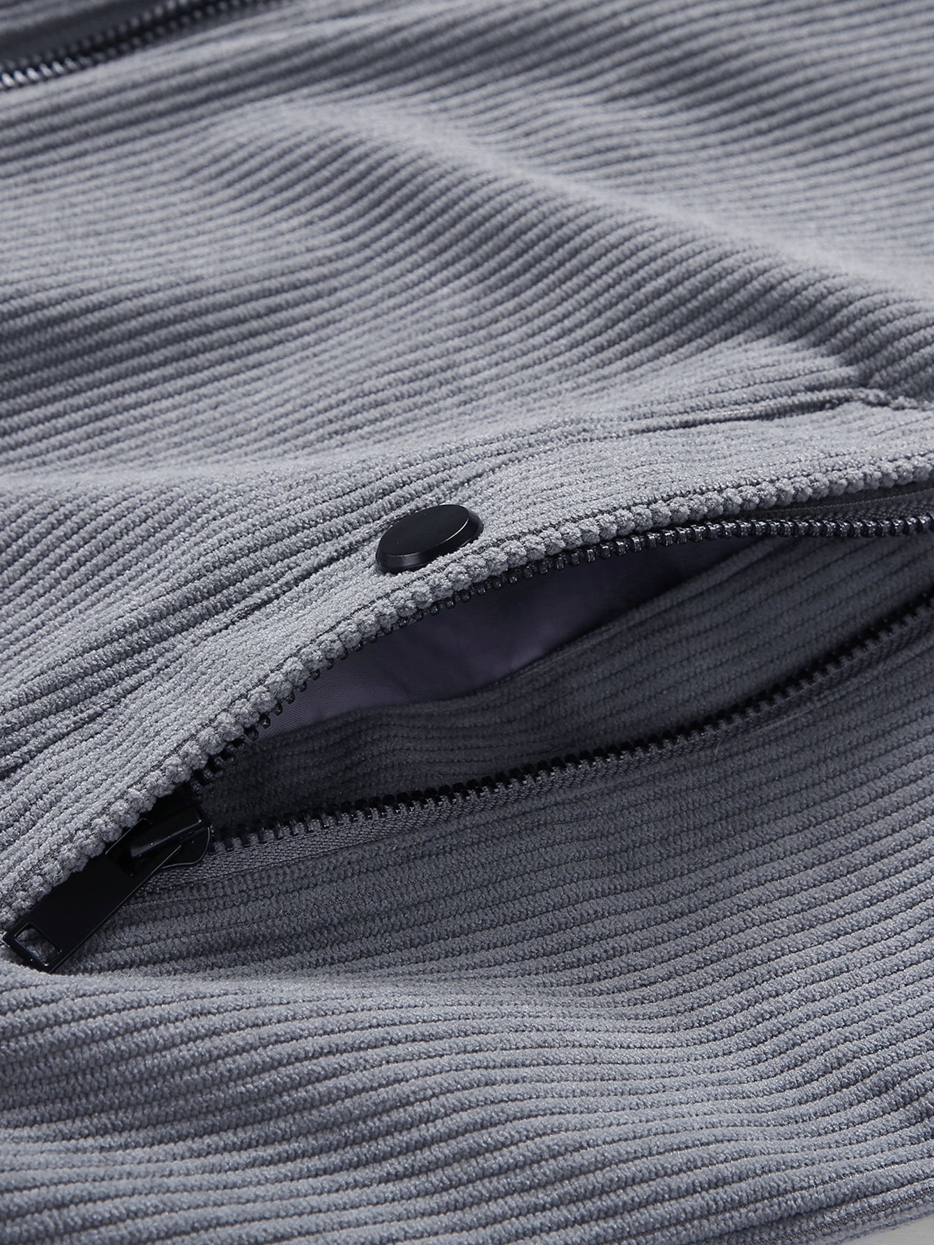 Teddy Lined Zip Up Corduroy Jacket