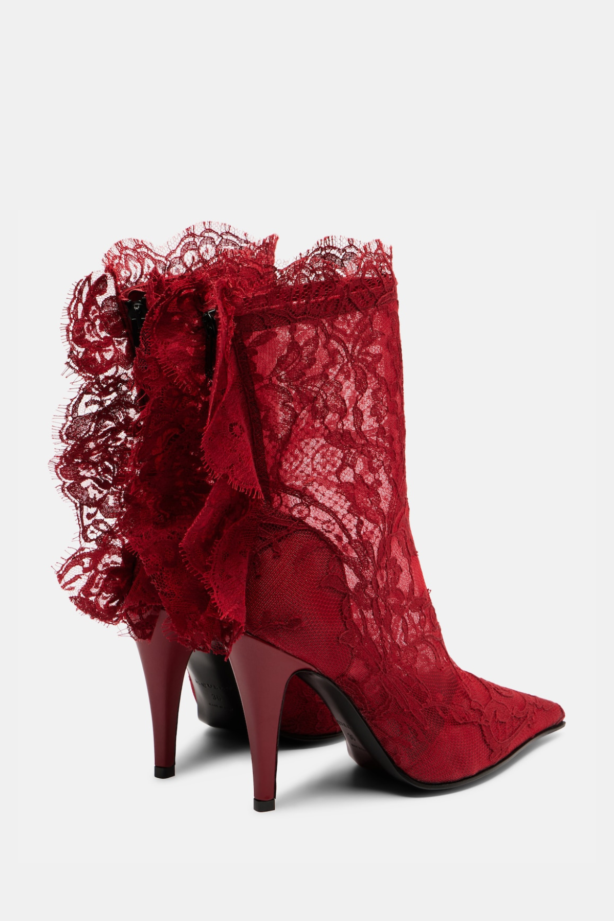 Charlotte Lace Ankle Boots - Red