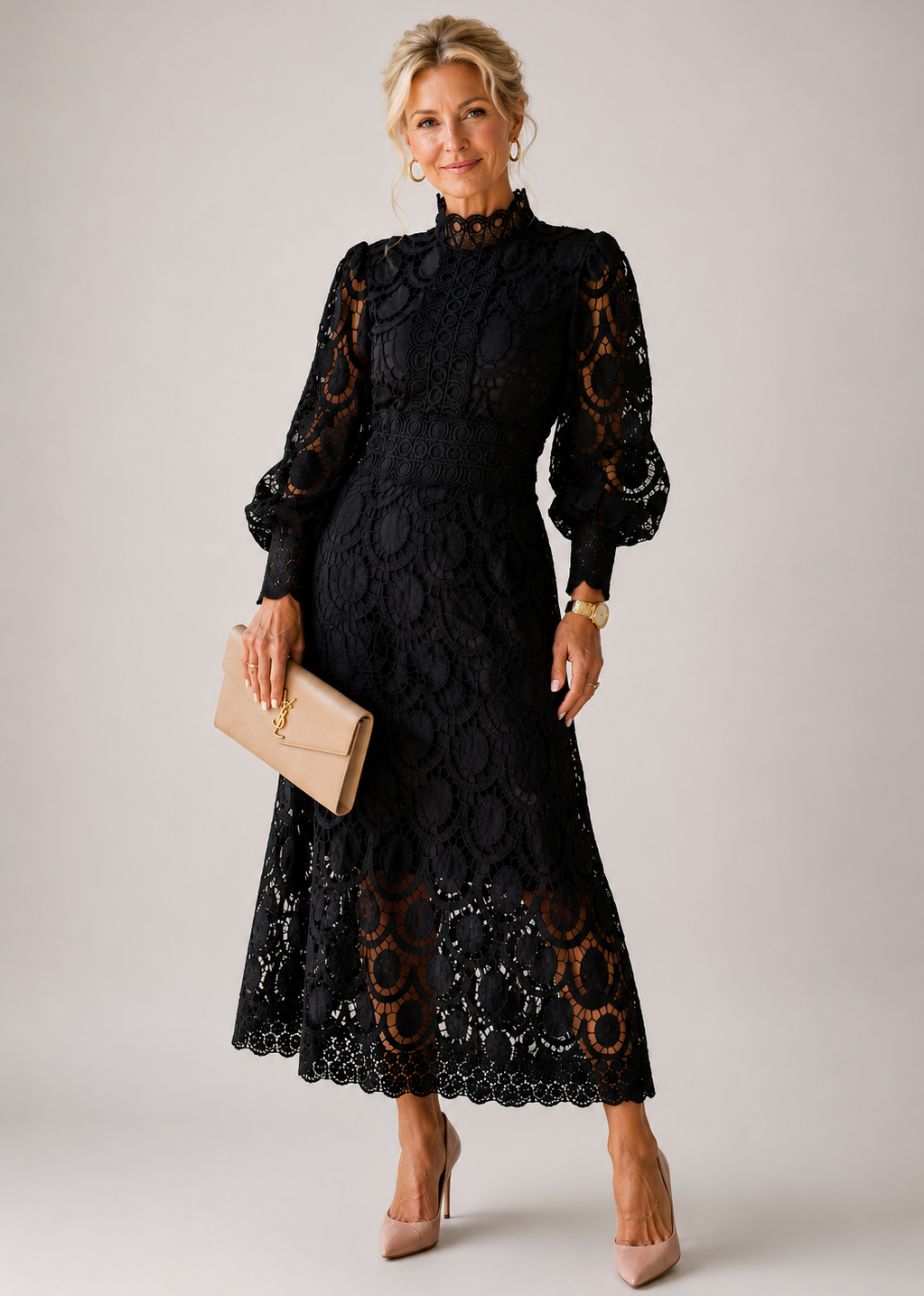 ARVELYNE™ | Lace Midi Dress