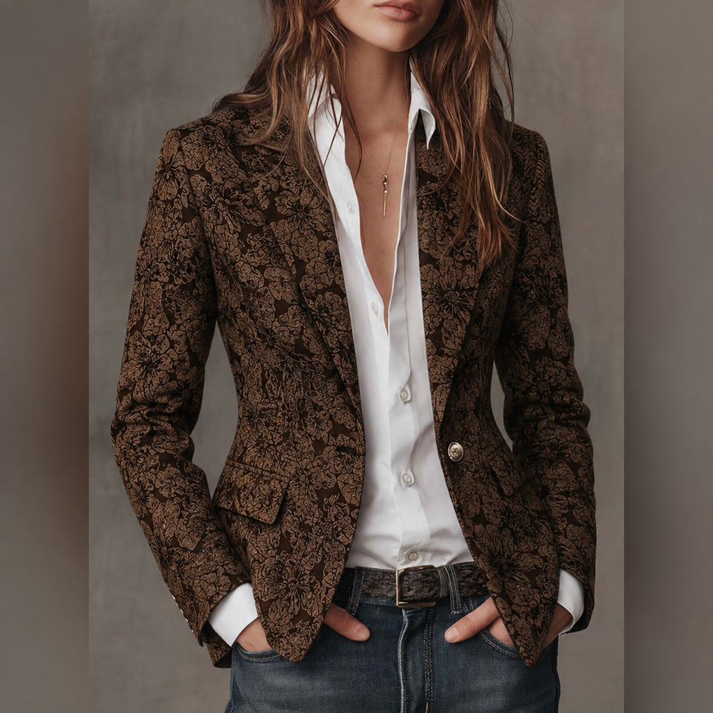 Fitted Women's Paisley Jacquard Blazer