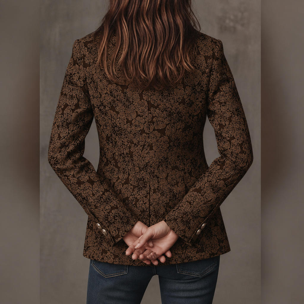 Fitted Women's Paisley Jacquard Blazer